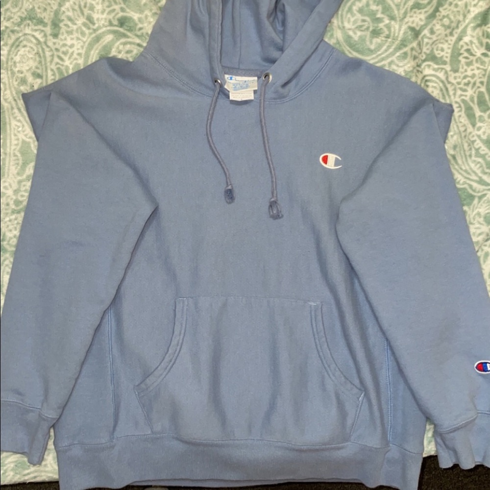 Champion Reverse Weave Wildflower Blue Hoodie
